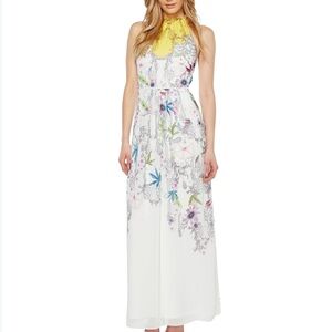 Ted‎ Baker Elly Passion Flower Birds Size 4 Sleeveless High Neck Maxi Dress